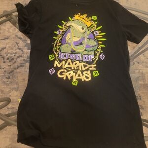 King of Mardi Gras Kids Black T-Shirt